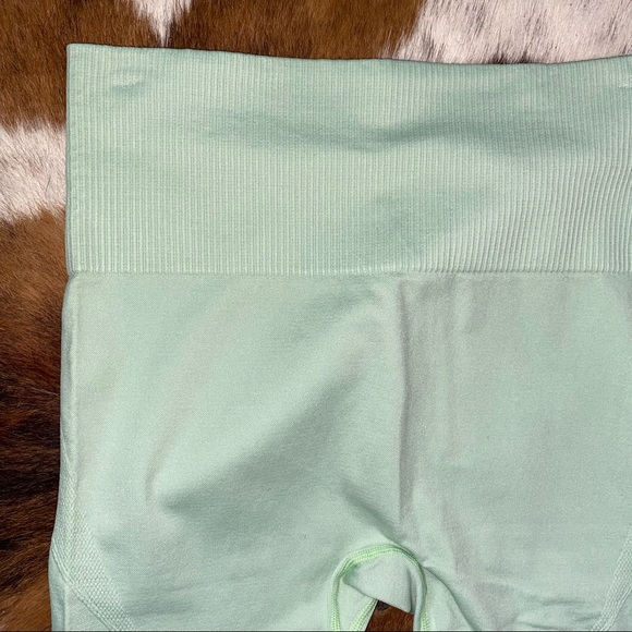 Ribbed Athletic Set Leggings Sports Bra Mint Green - Picture 5 of 7